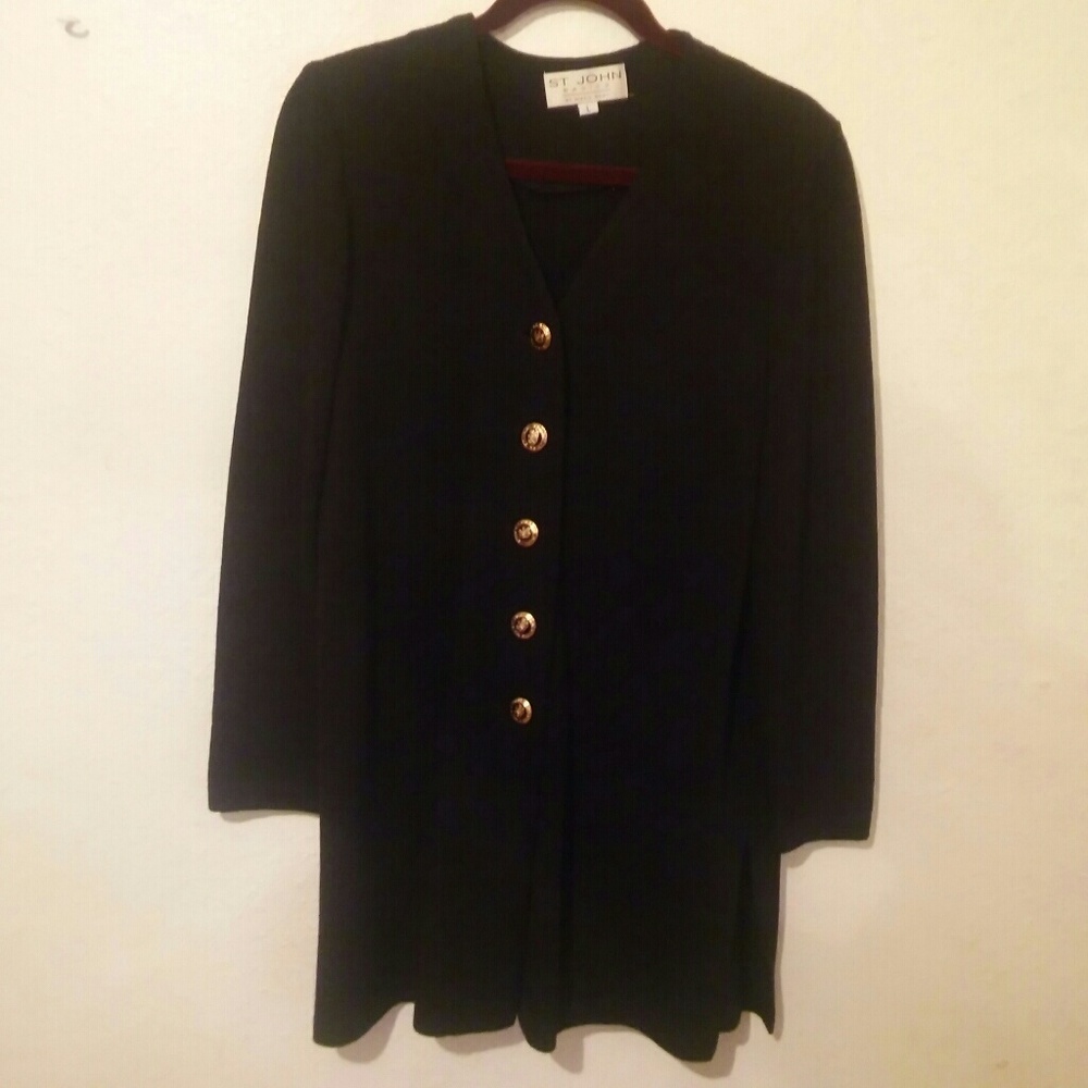St. John Basics Vintage Button Cardigan Jacket
